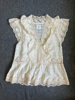 Misa Los Angeles Ingrid Lace Blouse Top Size S